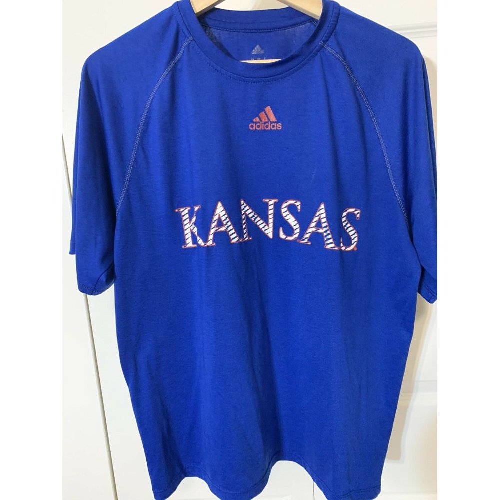 Adidas Kansas Jayhawks Cotton Blue Mens Sz‎ S
